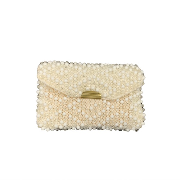 Lumured Corde Bead Hangbag + Change Purse! 1950s 1960s - Picture 3 of 6